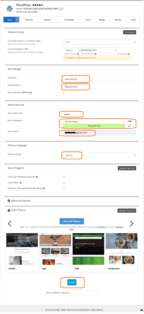 Cómo instalar WordPress automáticamente